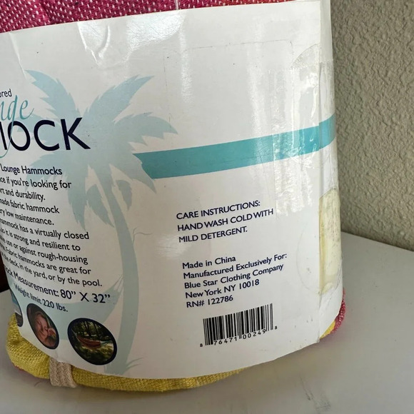 NWT Tree Anchored Lounge Hammock Canvas Stripe with Matching Bag - Picture 7 of 9